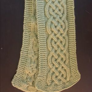 Handknitted Celtic knot scarf